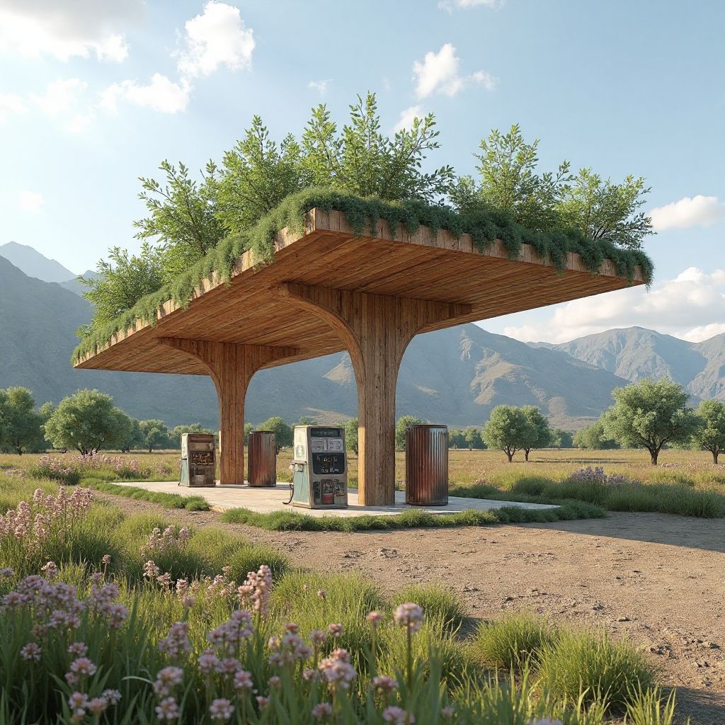 Estación de servicio con diseño sustentable en zona rural