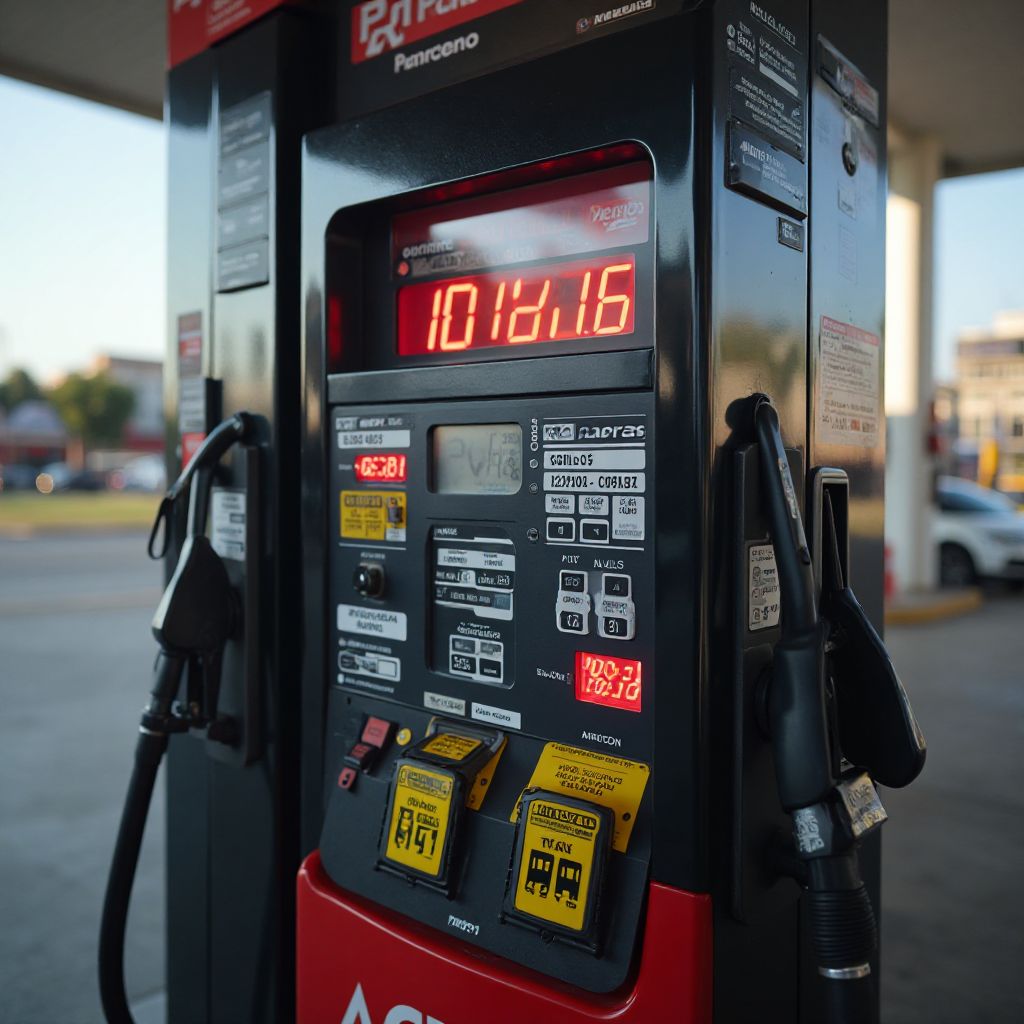 Surtidor de combustible premium en Argentina